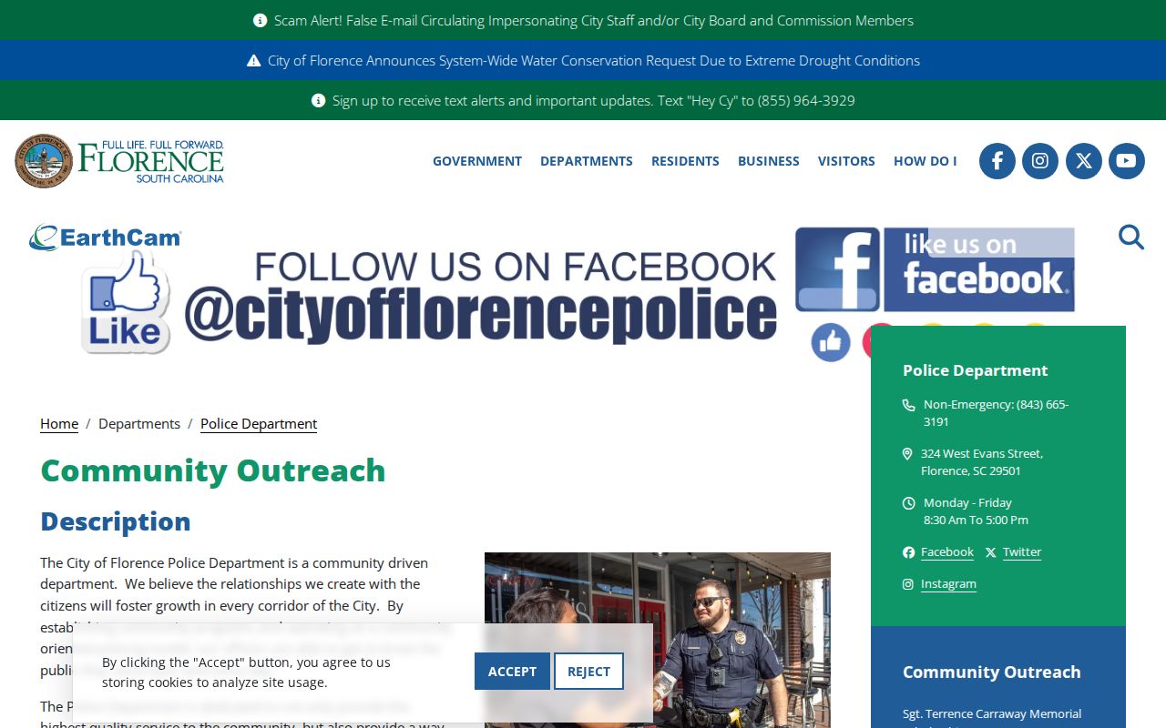Florence neighbors community outreach Neighborhood Watch meeting resource